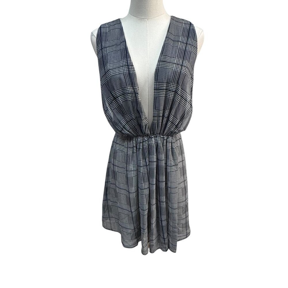 EUC NBD Plaid Deep V-Neck Sleeveless Mini Dress XS